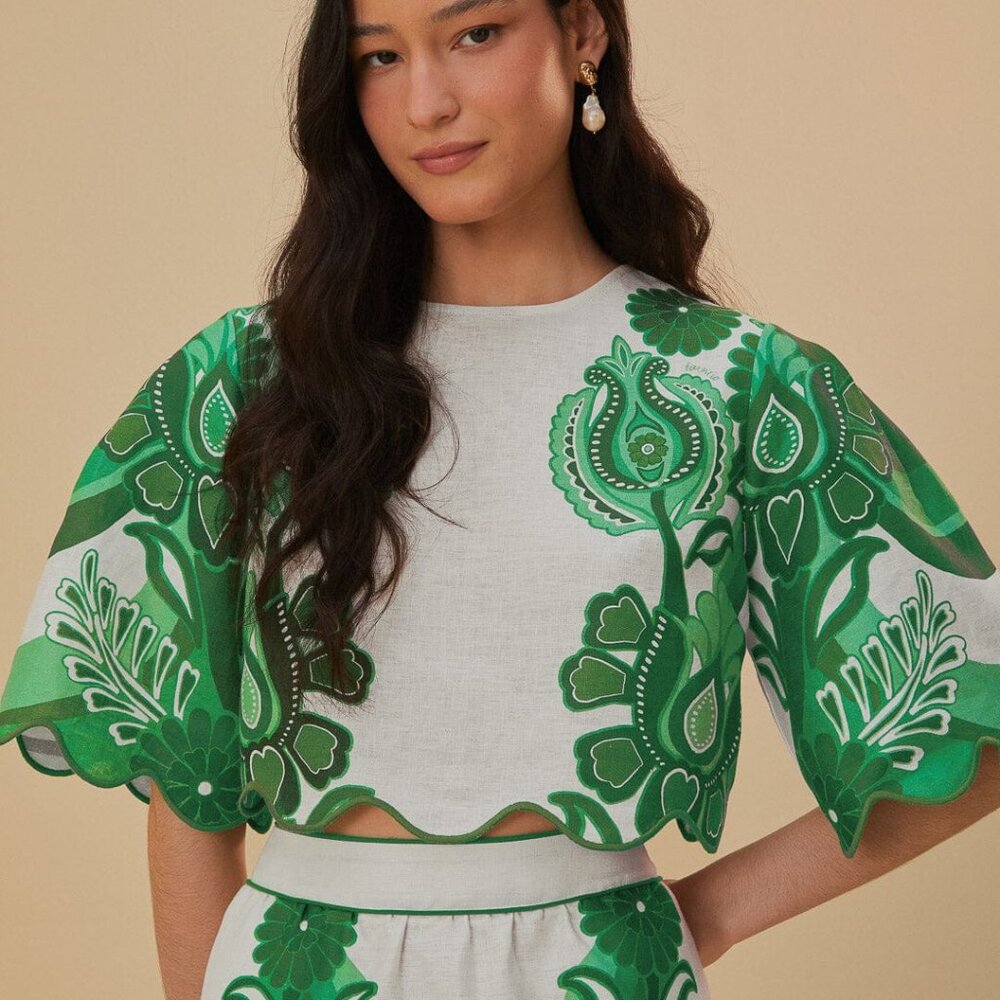 NWT FARM Rio Festival Blouse Size M